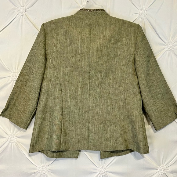 Womens Sage Green Embroidered Blazer Jacket Size 12 - Picture 7 of 7